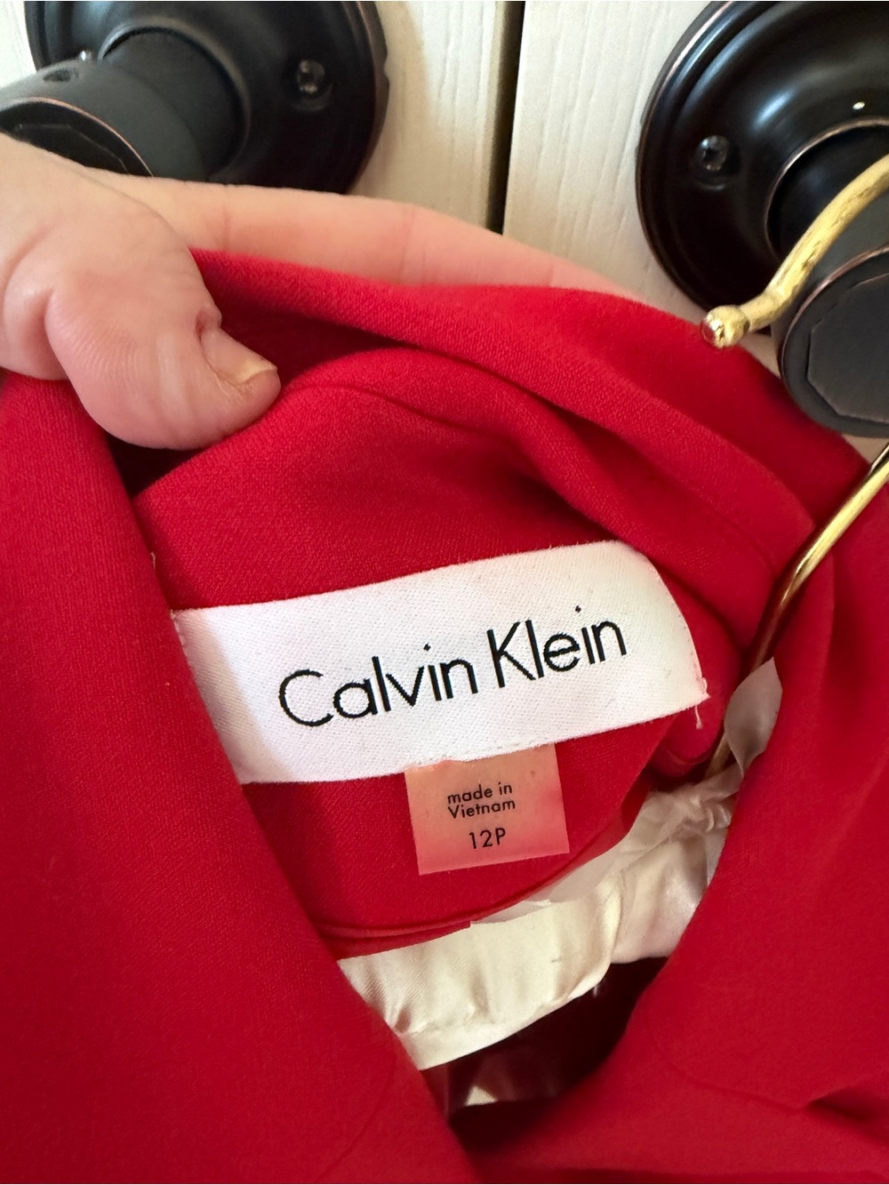 Calvin Klein Red Tailored Blazer with Gold Buttons - Picture 3 of 4